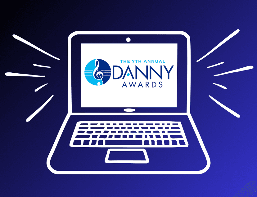 Laptop with the Danny Awards logo on the screen