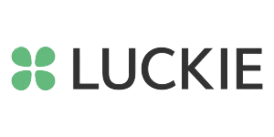 Logo depicting a graphic of a four leaf clover next to the word LUCKIE