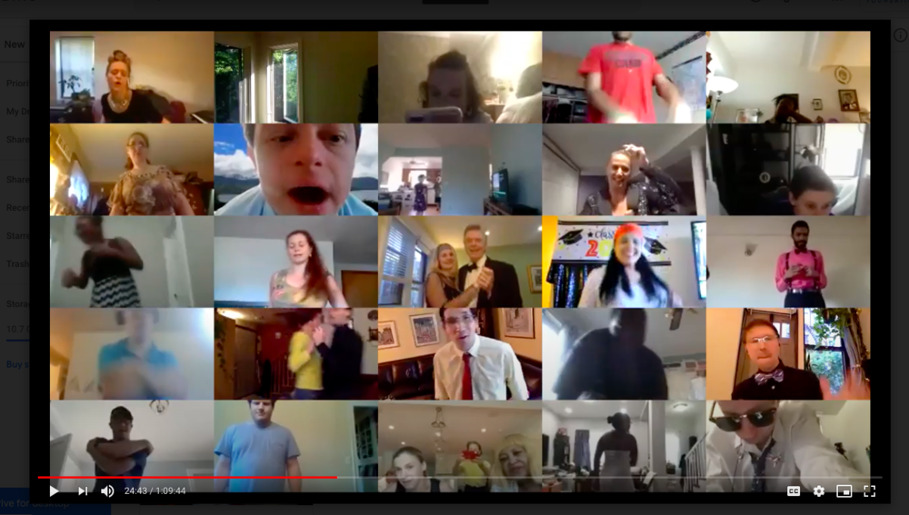 Screenshot of participants at the DMF Virtual Prom held over Zoom
