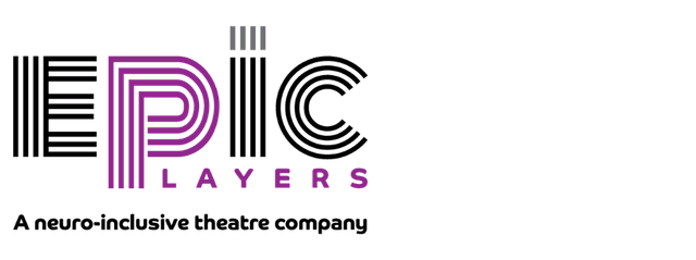 Logo for the Epic Players, featuring text below reading "A neuro-inclusive theatre company"