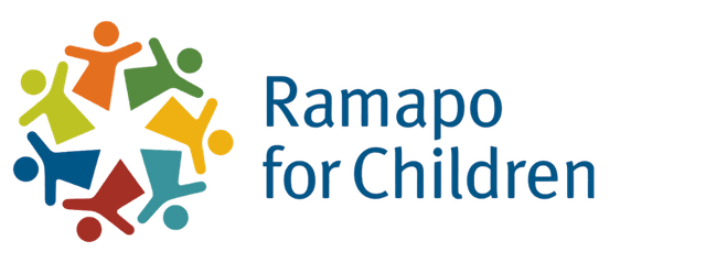 Logo for "Ramapo for Children", featuring a stylized group of children playing in a circle