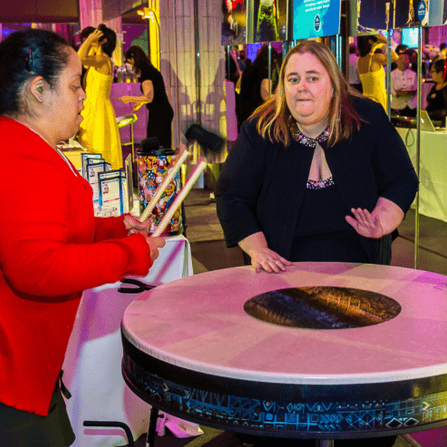Jaime at Benefit with Floor Drum