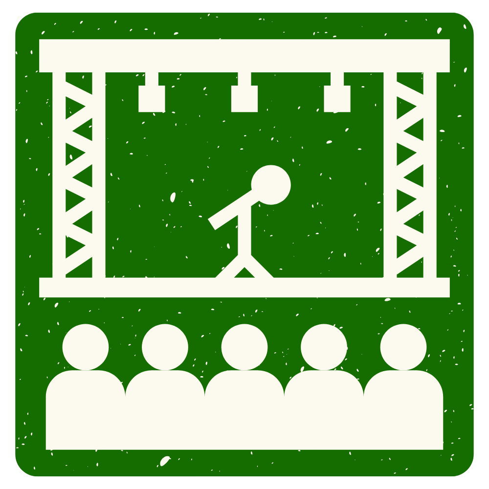 Stylized image of a concert stage audience 