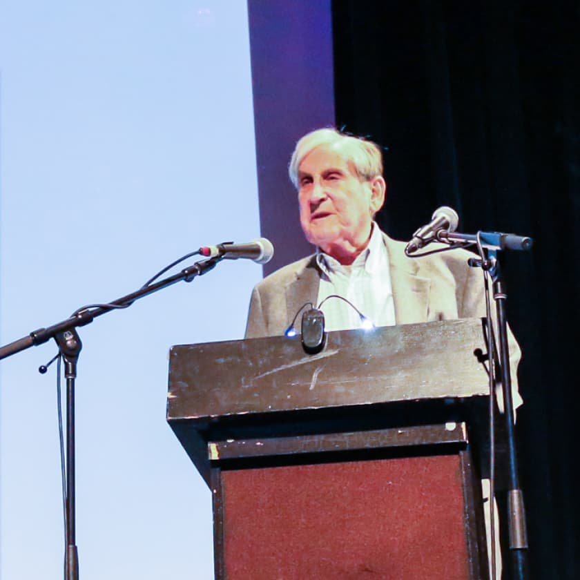 Lead Sponsor René Plessner gives a speech at the Danny Awards